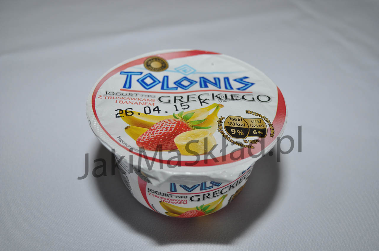 Tolonis jogurt typu greckiego z truskawkami i bananem